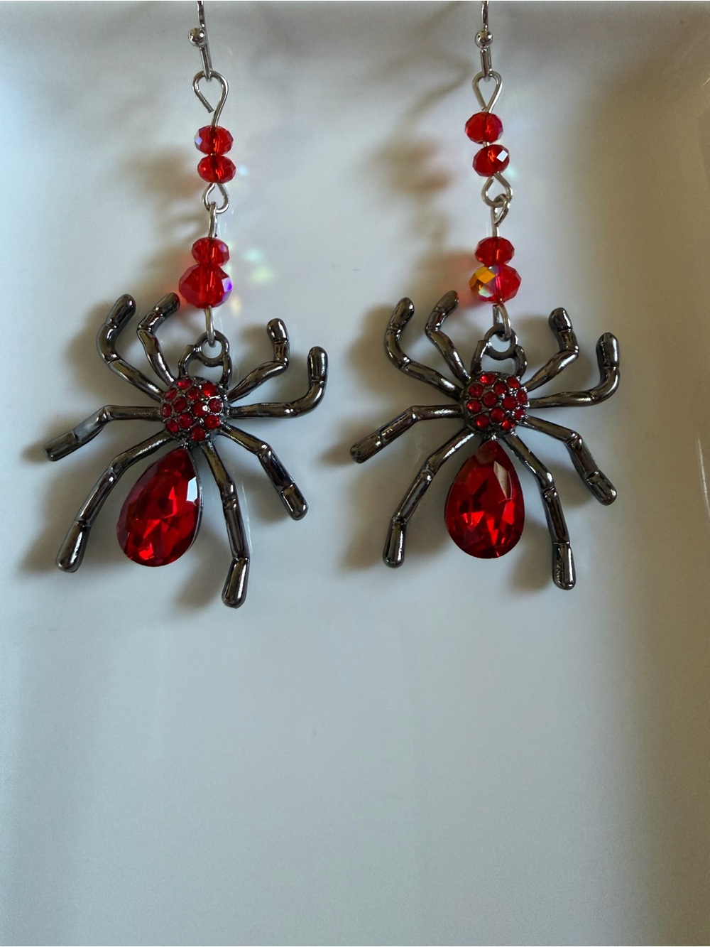 Red Spider Drop Earrings
